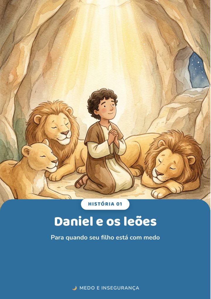Abertura da história de Daniel, com ilustração de página inteira